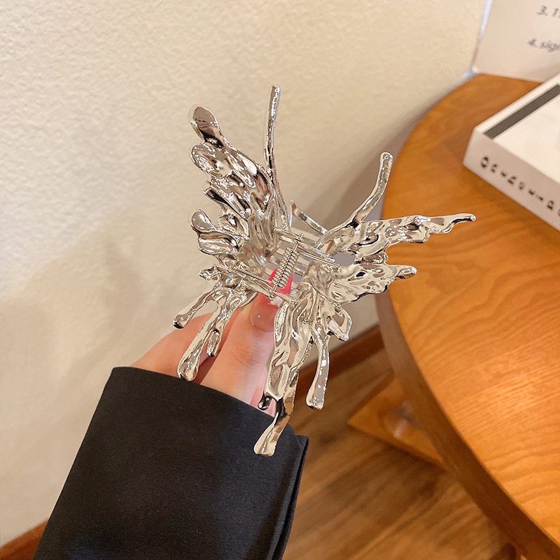 Kẹp Tóc Hình Cá Mập / Bướm Thông Minh Bằng Kim Loại Phong Cách Hàn Quốc