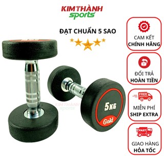 Tạ tay cao su Goldnova 5kg ( Jodan 2023 ) lõi sắt , tạ đơn cao cấp tập gym tại nhà tập squat - KIM THÀNH SPORT