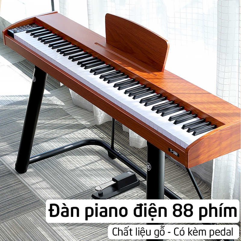 Đàn Piano Điện Tử Gỗ Đàn Organ 88 Phím Tiêu Chuẩn Có Kèm Pedal Âm Thanh Chân Thực Có Kết Nối Cổng USB MIDI