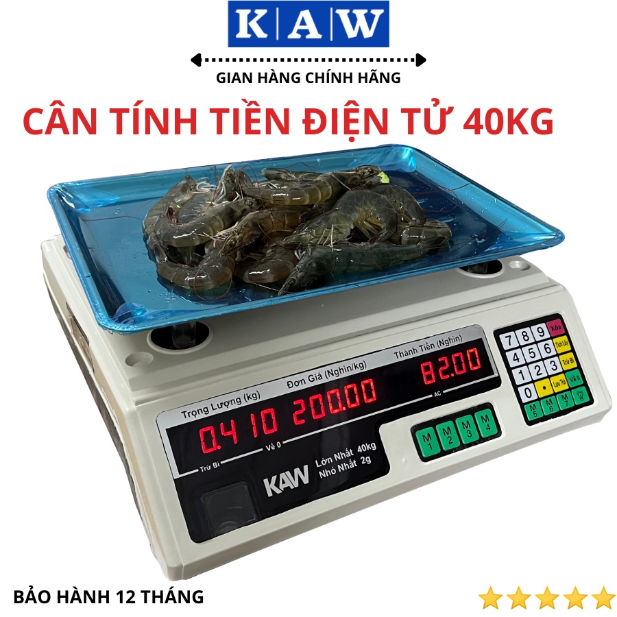 Cân tính tiền điện tử 40kg 2 mặt chính xác tiện lợi dễ sử dụng, bảo hành 12 tháng