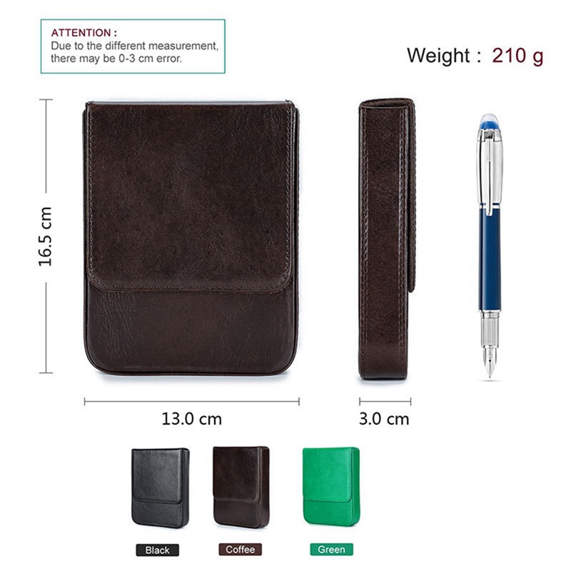 Túi Đựng Bút Bằng Da Màu Cà Phê Cổ Điển Cho Nam Và Nữ