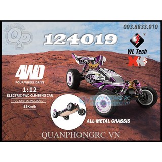 Xe điều khiển WLtoys 124019 1/12 2.4G 4WD High Speed Racing RC Buggy Car