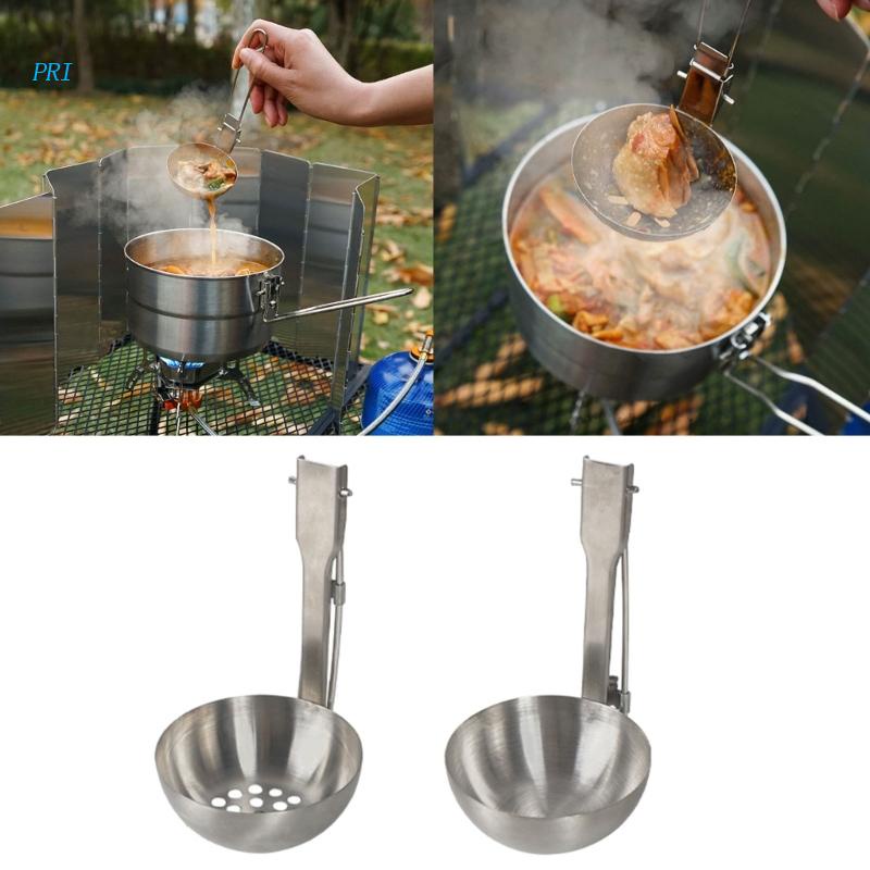 Muỗng / Vá Múc Canh Bằng Thép Không Gỉ Có Thể Gấp Gọn Tiện Dụng