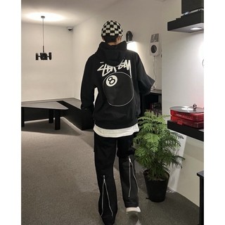Áo trùm có mũ Stussy họa tiết 8Ball Black