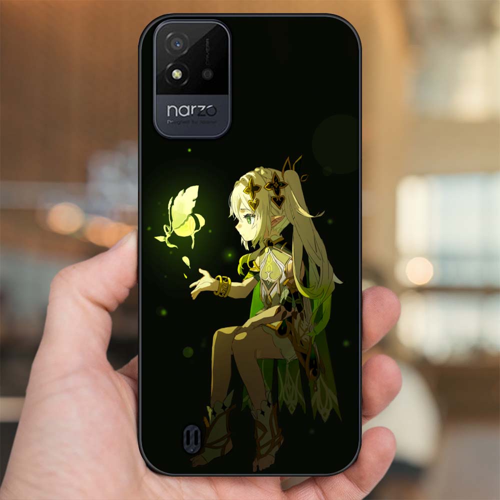 Ốp lưng Realme Narzo 50i viền đen in hình Nahida Genshin Impact