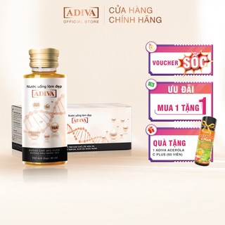 Nước uống làm đẹp collagen adiva 14 chai/ hộp tặng 1 hộp adiva acerola c plus 60 viên