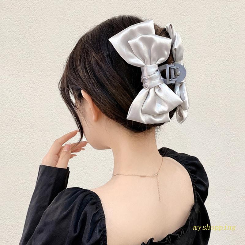 Kẹp Tóc Càng Cua Vải Satin Cỡ Lớn Chống Trượt Dễ Thương Cho Nữ