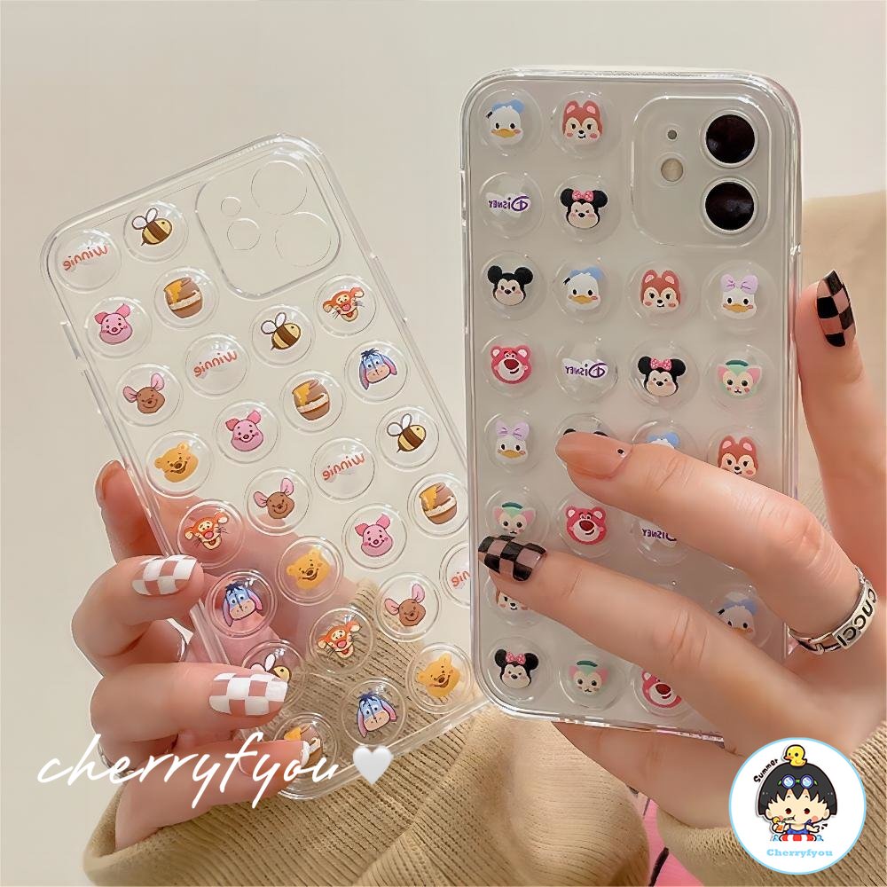 Ốp Điện Thoại TPU Mềm Trong Suốt Hình Mickey / Winnie 3D Dễ Thương Cho IPhone 14 13 12 11 Pro Max 14 Plus