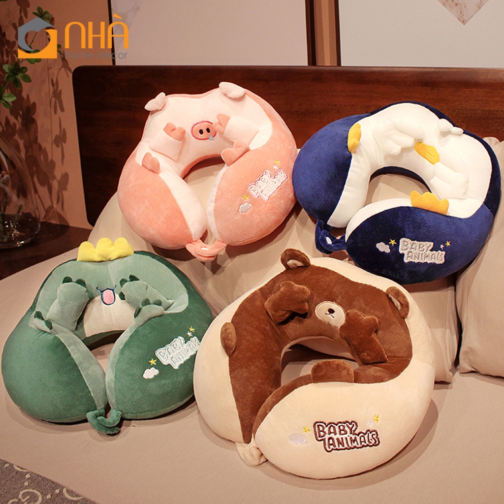 Gối chữ U tựa cổ hoạt hình dễ thương