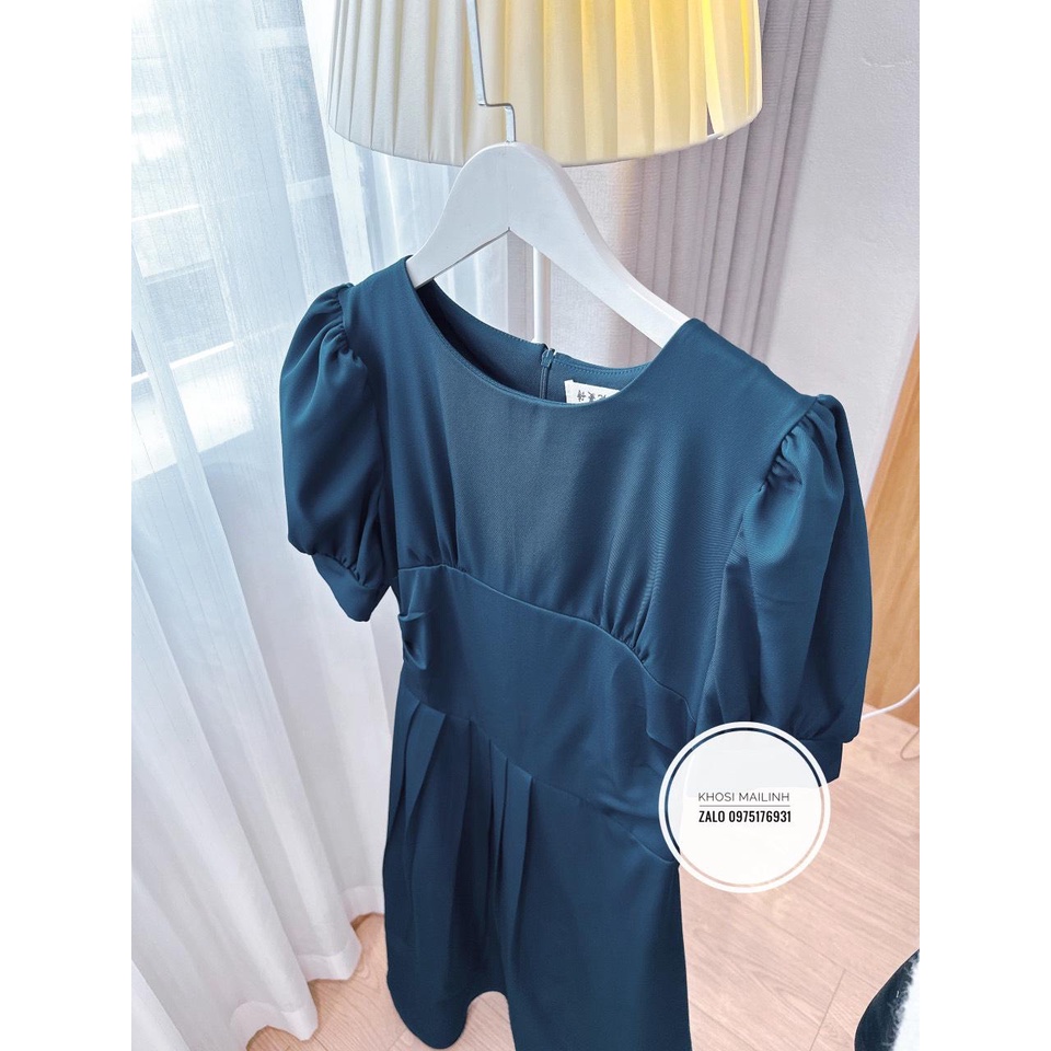 ✨ĐẦM LY EO✨ĐẦM LI EO TẠO KIỂU TAY BỒNG 2 MÀU XANH,ĐỎ