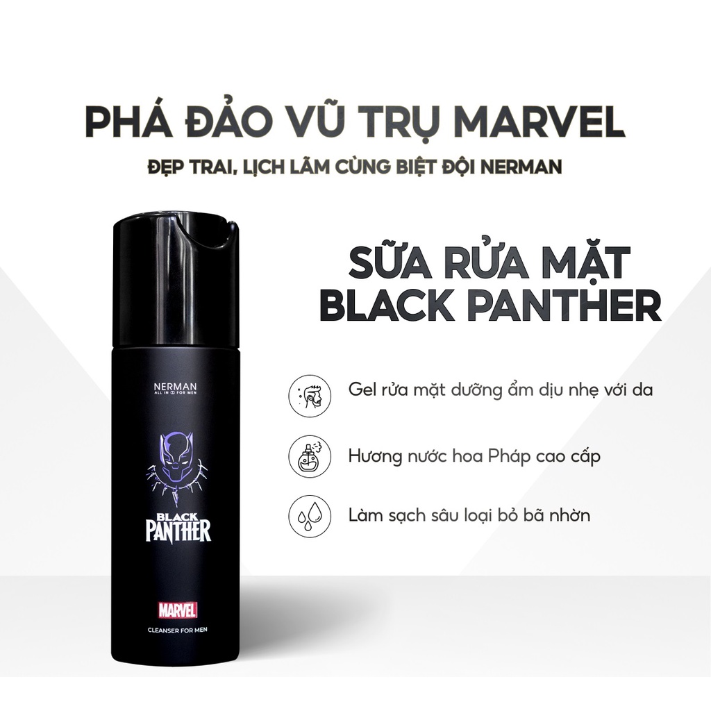 Combo Marvel Collection Nerman Sữa tắm gội 2 in 1 350ml , Body lotion 180ml , Sữa rửa mặt 100ml