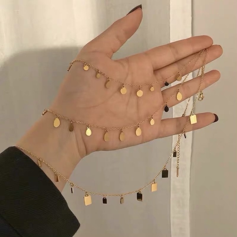 Choker Thép Titan Lên Màu Nhanh | Dây Chuyền Thép Không Gỉ Mặt Tròn / Vuông / Giọt Nước Thời Trang