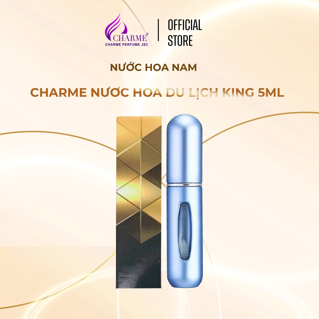 Nước hoa nam cao cấp, Charme King, ống chiết du lịch mini, hương gỗ nam tính, 5ml