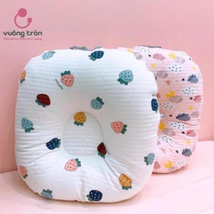 Gối chống trào ngược cao cấp Vuông Tròn cotton Hàn chần bông   vuadepvuasang