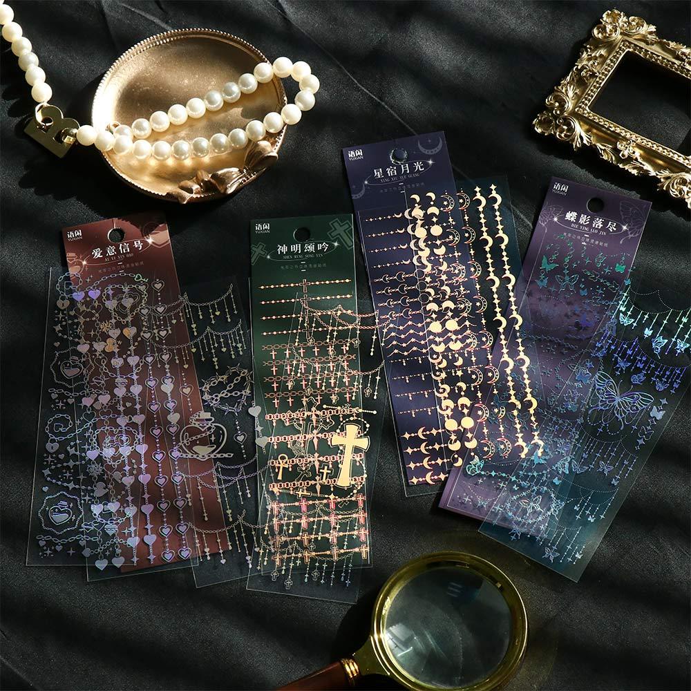 Bộ 4 Thẻ Dán Trang Trí Sổ Tay / Album Ảnh DIY Hình Làng Quê