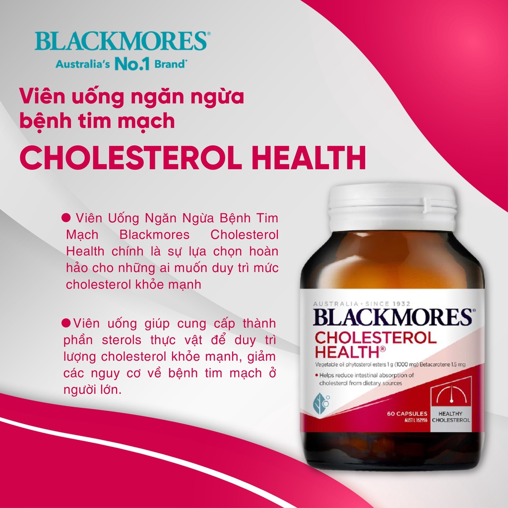 Viên uống hỗ trợ giảm mỡ máu, cân bằng Cholesterol Blackmores 60 viên