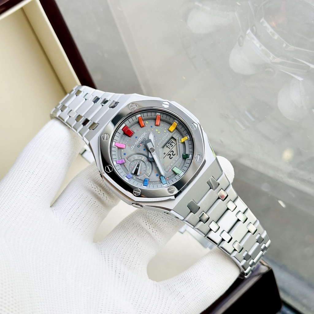 Đồng hồ nam dây thép Casio G Shock GA 2100 Custom Royal Galaxy Grey
