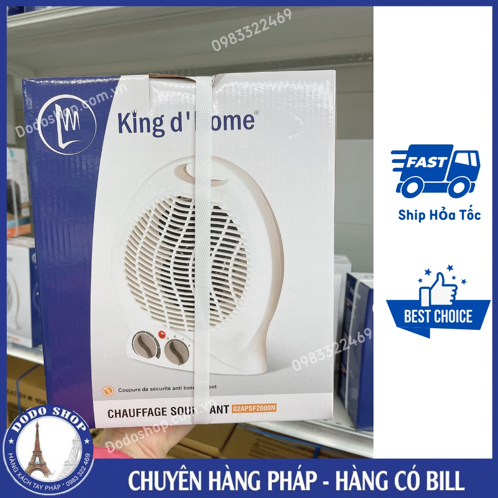 Quạt sưởi King d'Home 2in1 sưởi ấm mà không bị khô hanh da, an toàn, nhỏ gọn tiện lợi - Dodoshop.com.vn