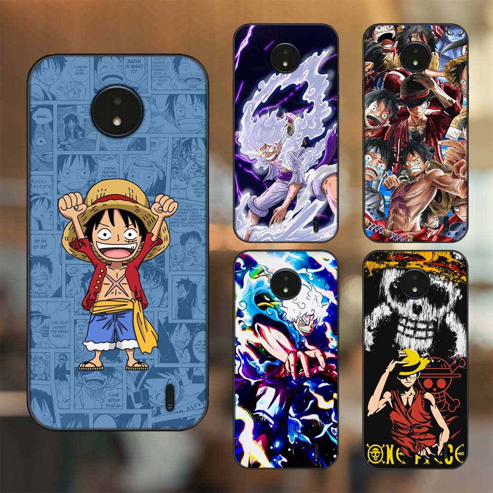 Ốp lưng Nokia C20 viền đen in hình Luffy One Piece