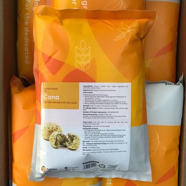 BỘT TRỘN SẴN BÁNH MÌ MÈ ĐEN HÀN QUỐC FARINA CONA 1KG