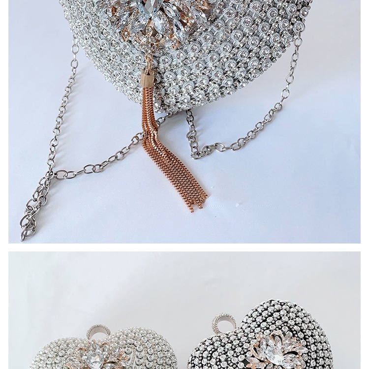 Túi Đeo JASMIN NOIR Chéo Đính Đá Hình Trái Tim Xinh Xắn Cho Nữ