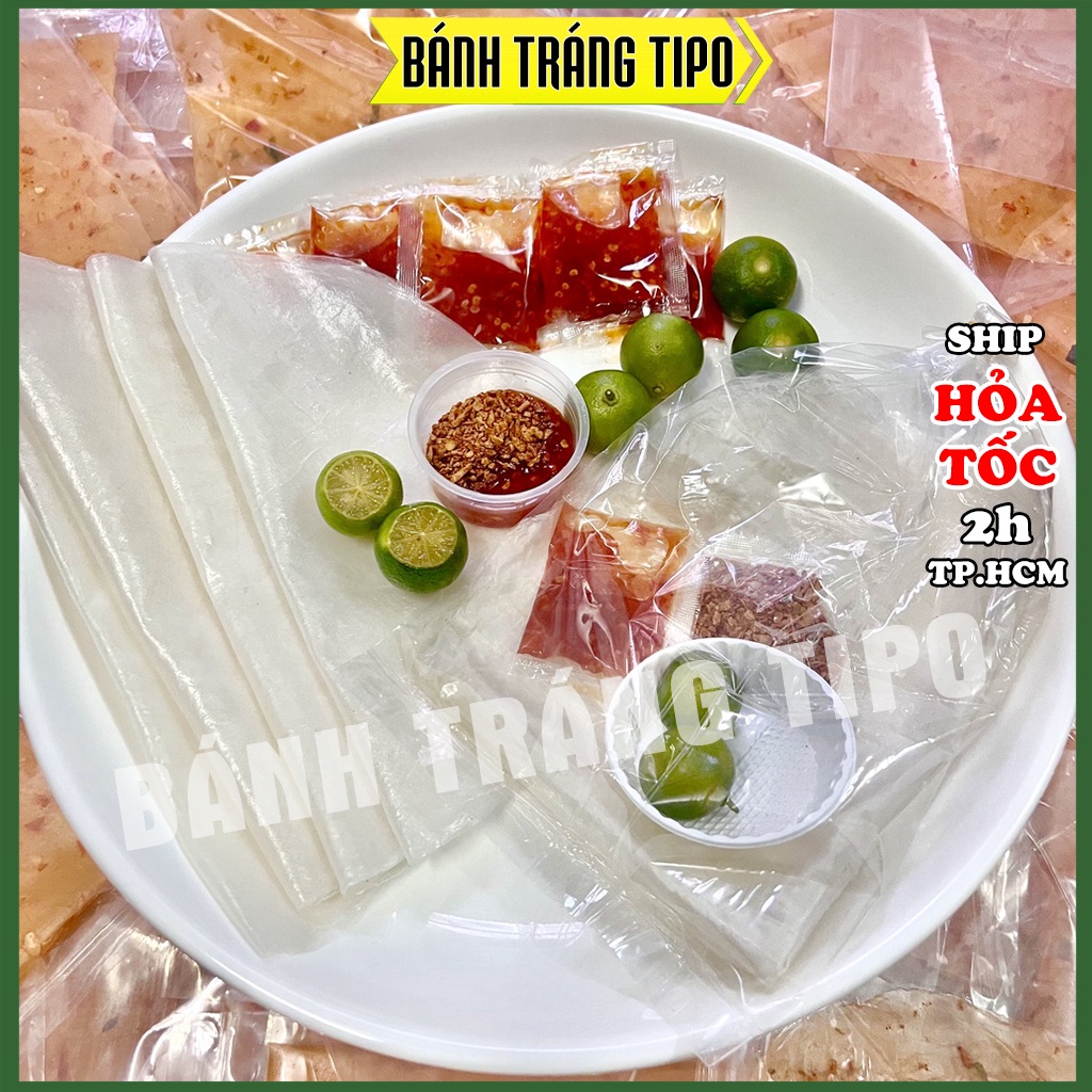 Xâu 10 bịch bánh tráng ỚT RIM, MUỐI TÔM siêu cay - Bánh tráng phơi sương chính gốc Tây Ninh - BÁNH TRÁNG TIPO