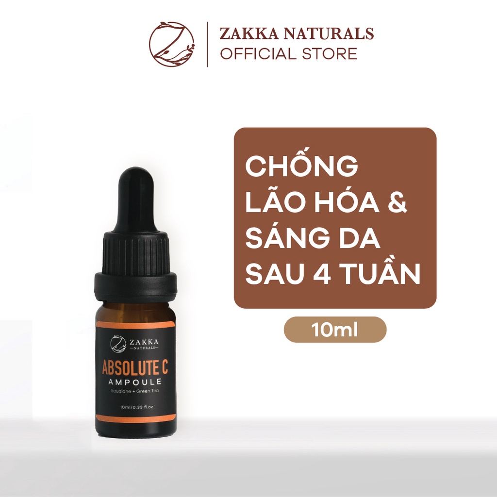 Tinh Chất (Ampoule) Vitamin C Zakka Naturals Sáng Đều Màu Da, Chống Lão Hóa Absolute C Ampoule 10ml