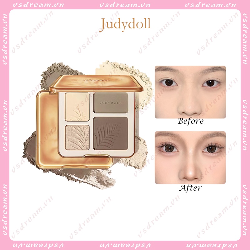 Judydoll Bảng Phấn Bắt Sáng Tạo Khối Toàn Diện Màu Lì Có Độ Bóng Cao Phù Hợp Với Mọi Loại Da