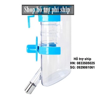 Hỗ trợ Ship- Bình uống nước tự động cho chó mèo (Dung tích 400ml) 2 đai treo