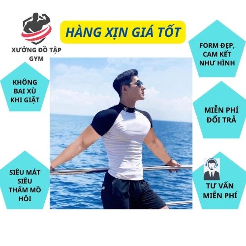 Áo Thể Thao Nam LA Sport thun lạnh tập gym cổ tròn ngắn tay vải thoáng mát co giãn chuẩn form nhiều màu
