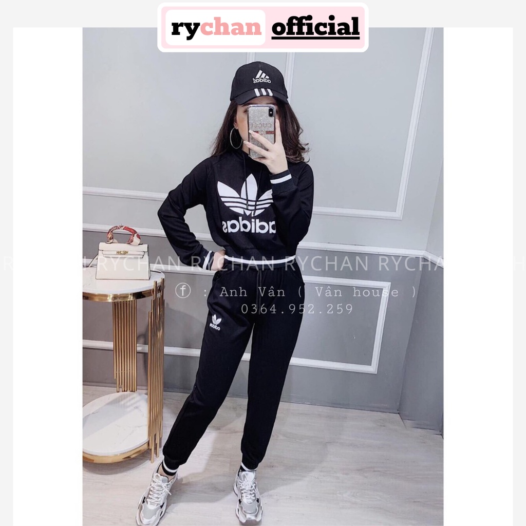 [Kèm Hình Thật] Set Thể Thao Spotty Croptop Hoodie Và Quần Jogger Vải Mịn Co Dãn Thấm Hút Mồ Hôi - SE112