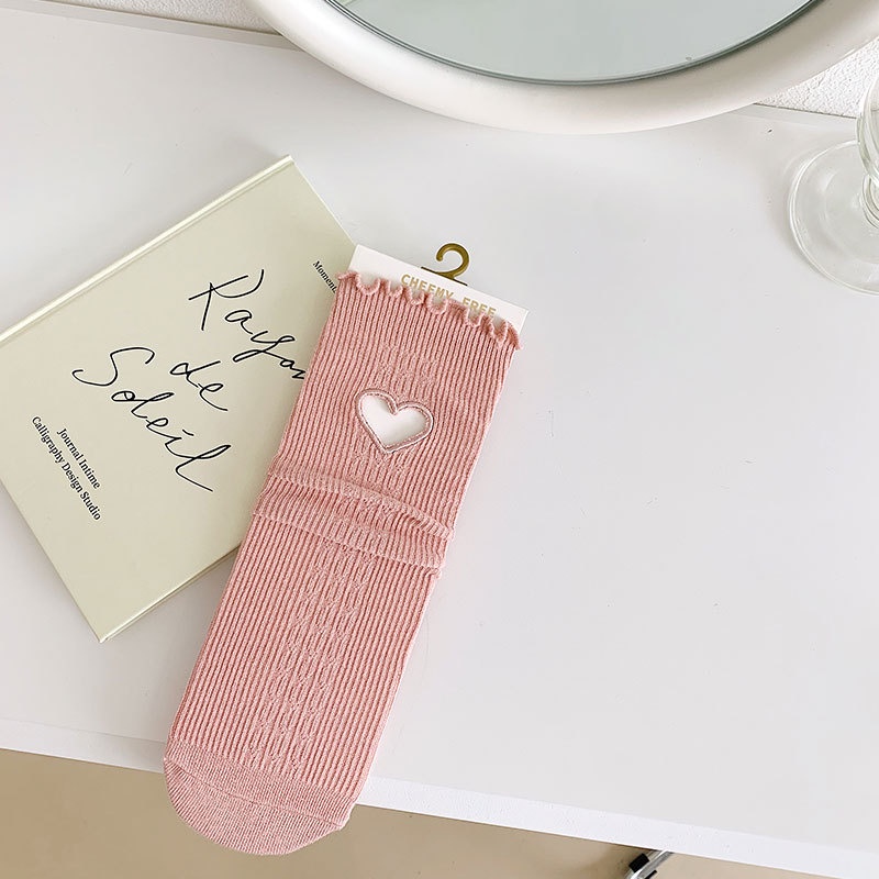 Vớ Cotton Cổ Cao Màu Sắc Ngọt Ngào Phong Cách Hàn Quốc Thời Trang Cho Nữ