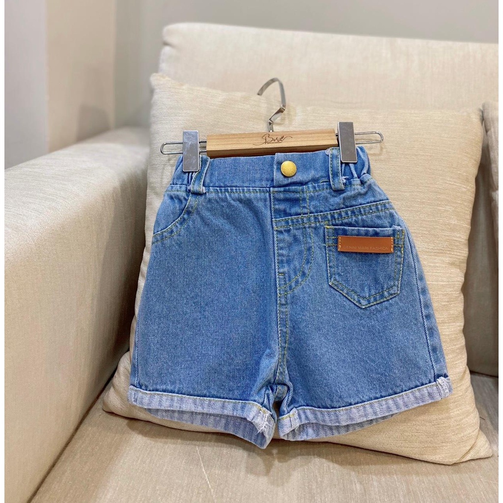 Quần short jean có túi nhỏ bé gái