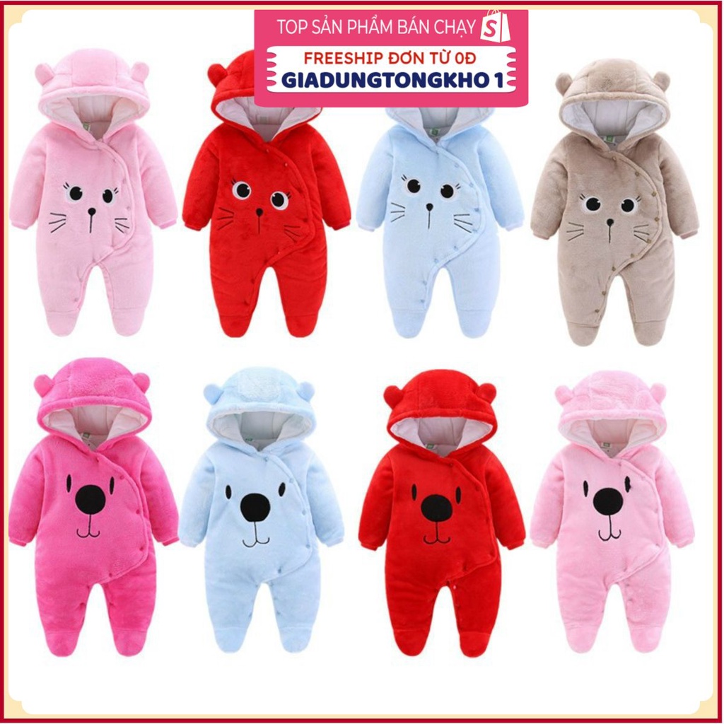 Bộ Body Hình Gấu Liền Tất Chất Dày Dặn Cho Bé 0-12 ThángGIADUNGTONGKHO1Body gấu dài tay nỉ bông ấm Hàng Quảng Châu