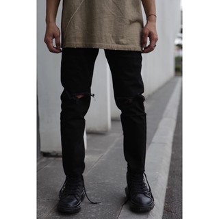 Quần jeans đen rách gối NP16 Brocode