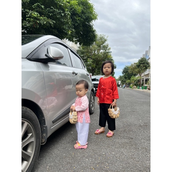 Bộ Bà Ba màu Đỏ Vàng Hồng cho bé gái từ 7-20kg SamGau Shop