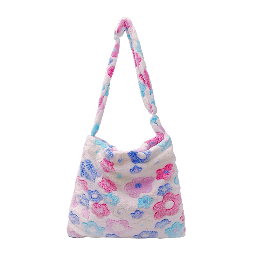 Túi Đeo Chéo Phủ Lông Họa Tiết Hoa Dễ Thương jp5