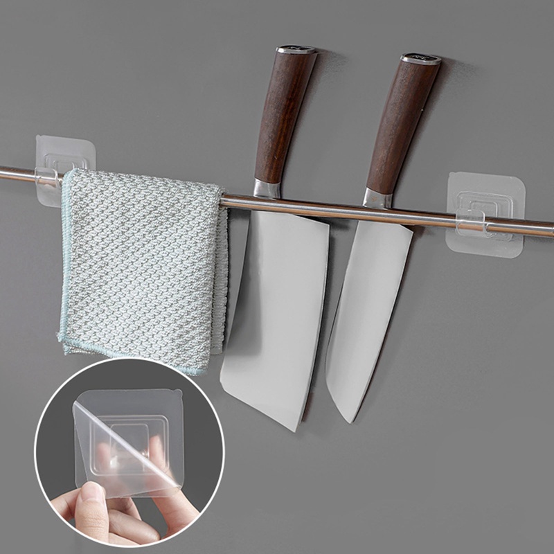 Bộ 4 Giá Đỡ Cố Định Thanh Treo Rèm Cửa Gắn Tường Không Cần Đóng Đinh Có Thể Điều Chỉnh