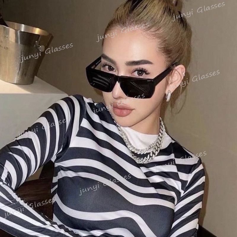 Kính Mát Gọng Vuông Nhỏ Phong Cách Thể Thao Âu Mỹ Thời Trang Cho Nam Và Nữ Y2K