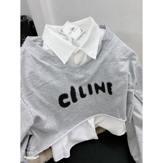 Sét áo sơ mi + áo croptop Celin