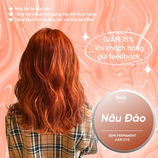 (Tặng Bodymist) Thuốc nhuộm tóc màu nâu đào không tẩy (kèm trợ nhuộm, găng tay)
