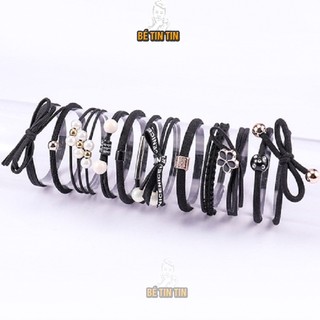 Thun thái cột tóc / 12 dây cột tóc Hàn Quốc cho bé tóc dày