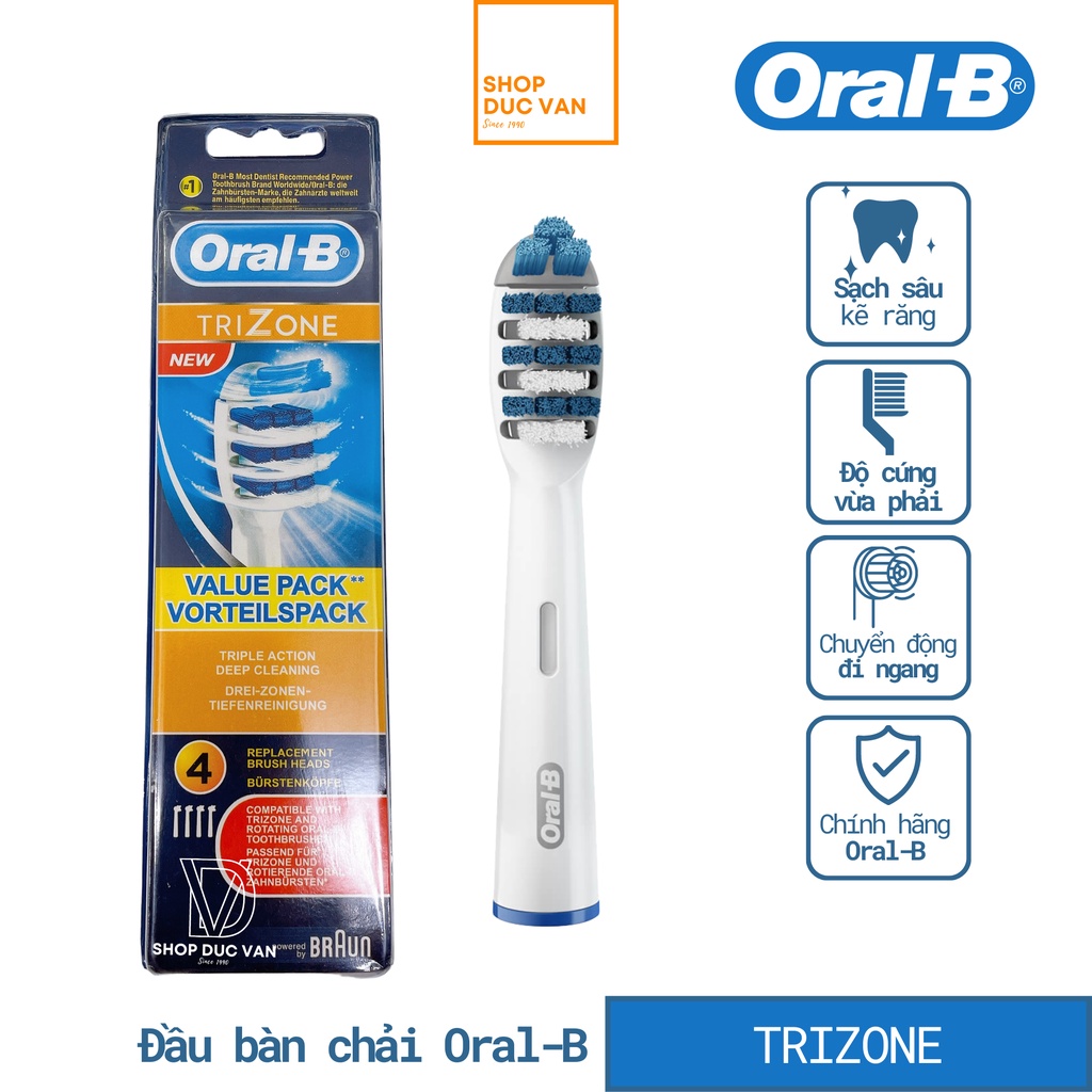 Đầu Bàn Chải Điện Oral-B Deep Sweep  3 Tác Động Đánh Bay Mảng Bám Chân Răng