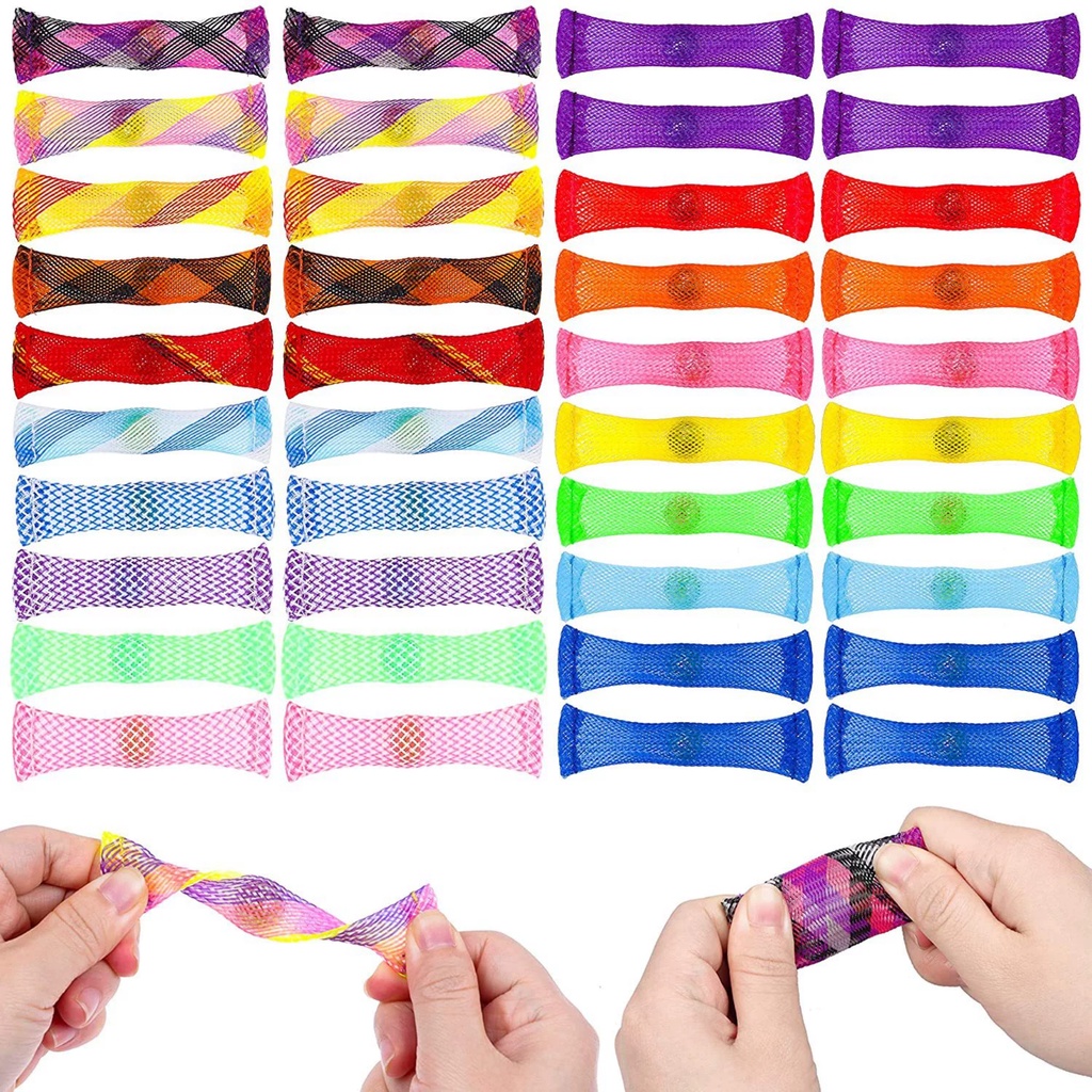 Đồ Chơi Giải Nén Viên Bi Trong Ống Lưới  - Fidget Toy - Giải Stress - Giảm Khó Chịu - Bóp Nén Viên Bi