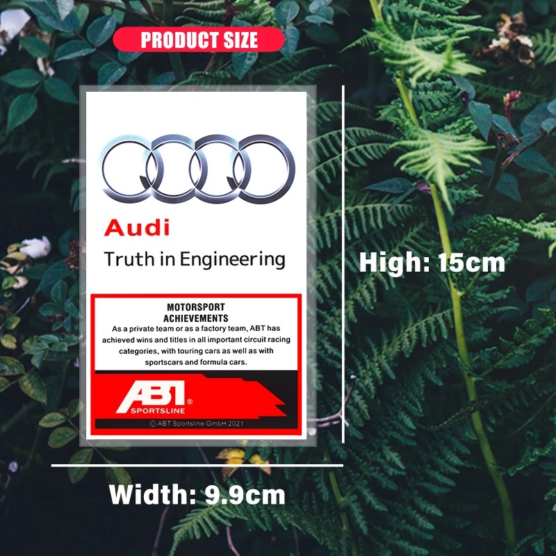 1 / 2 Miếng Dán Tĩnh Điện JDM Cá Tính Cho Xe Hơi Audi Sline A3 A4 A5 A6 A7 A8 Q3 Q5 Q7 S3 S4 S5 TT