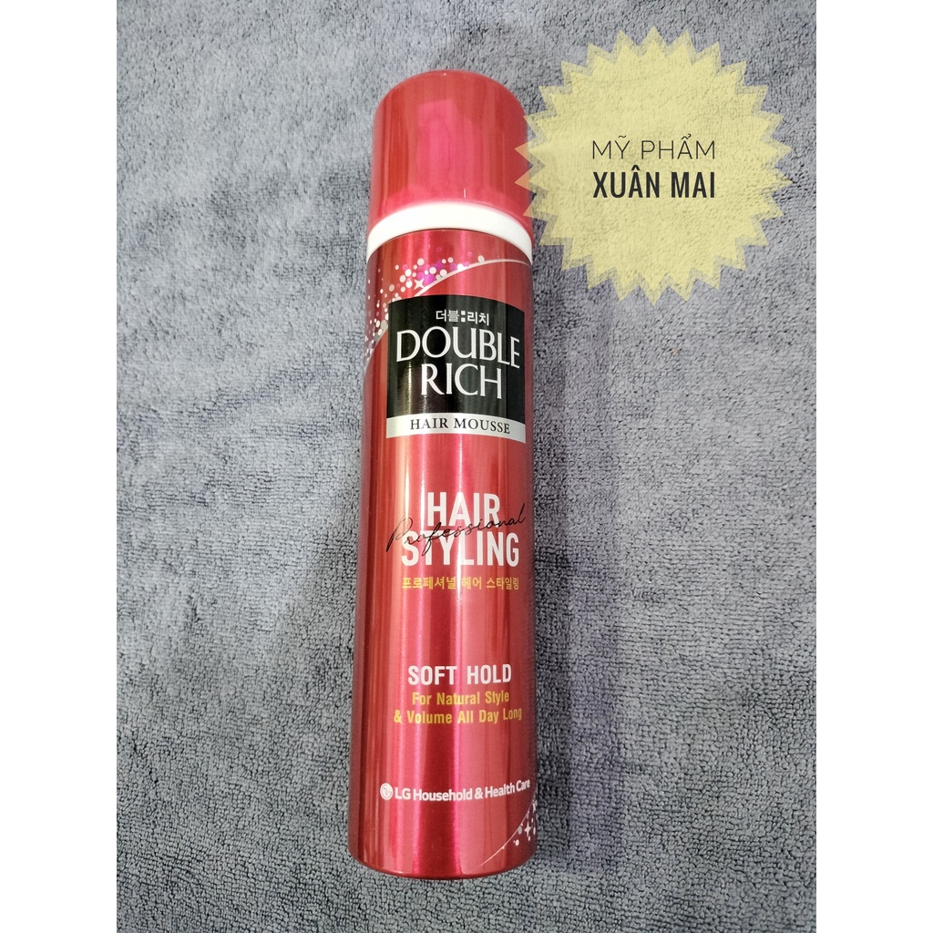 Keo Tạo Bọt MOUSSE DOUBLE RICH Giữ Nếp Tóc Dưỡng Tóc 150ml