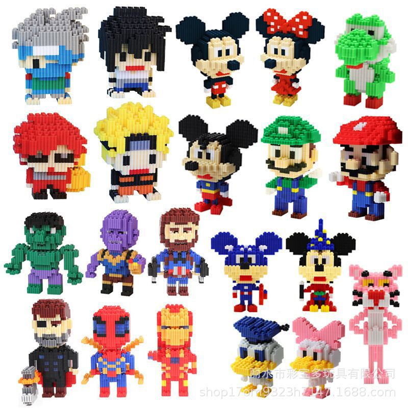 Khối Lego xếp hình nhân vật Anime, Disney hoạt họa dễ thương giúp bé phát triển trí tuệ