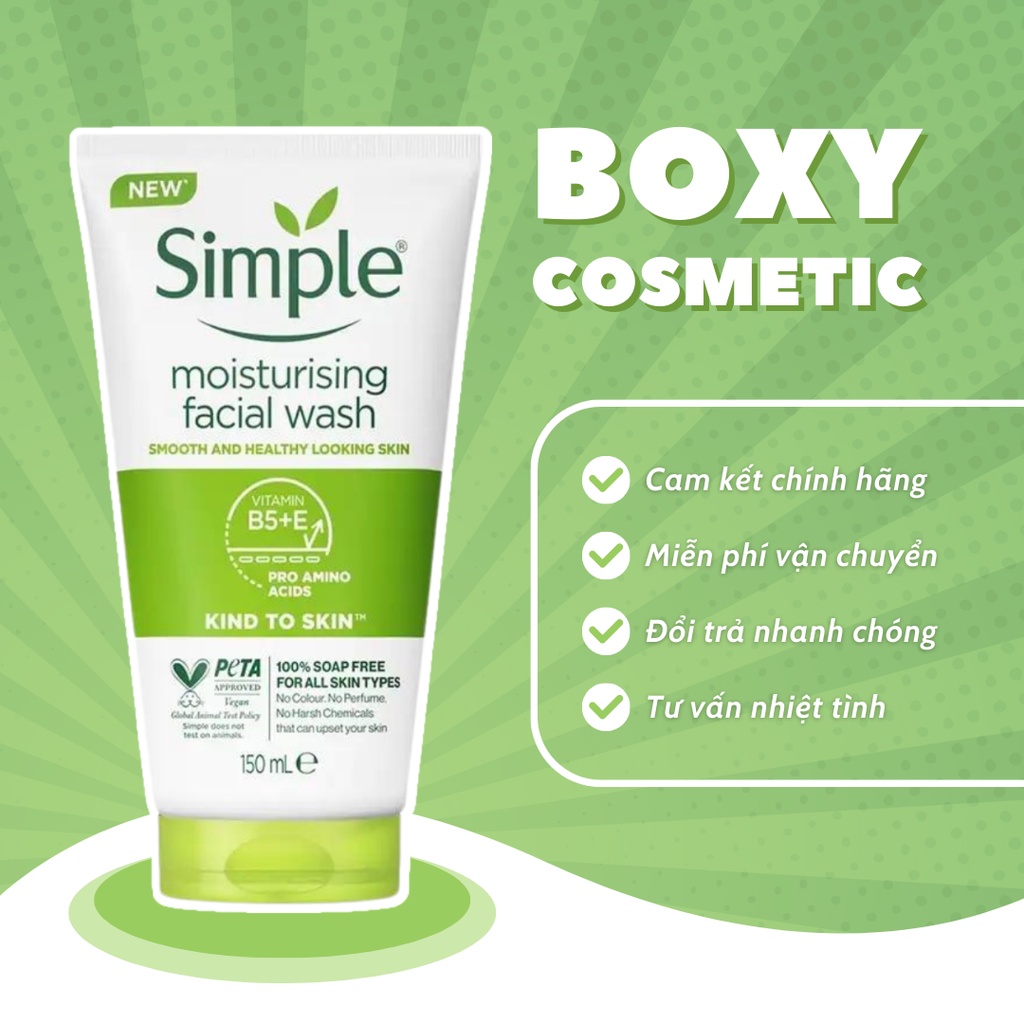 Sữa rửa mặt Simple dành cho da khô