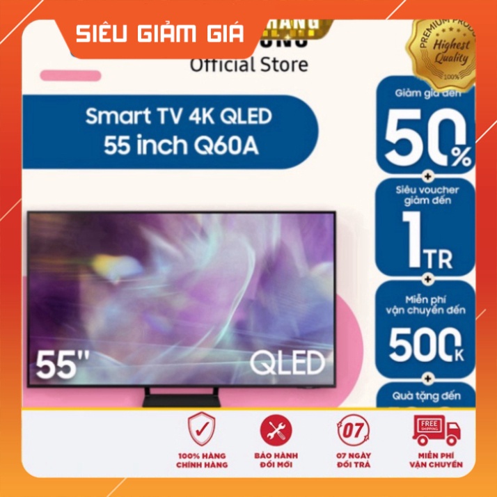 Chính hãng - Smart Tivi Samsung 55 Inch QLED 4K QA55Q60AAKXXV - - Miễn phí lắp đặt . Siêu Giảm giá giao hỏa tốc