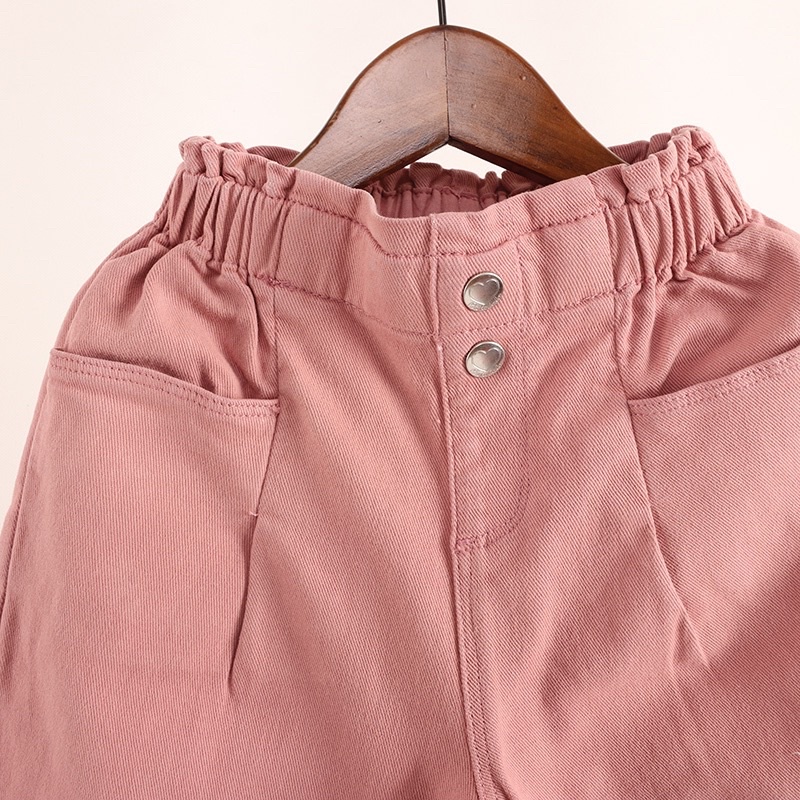 Quần bò bé gái BL 5-9 tuổi  Quần jean hồng cotton co giãn xuất dư 0123
